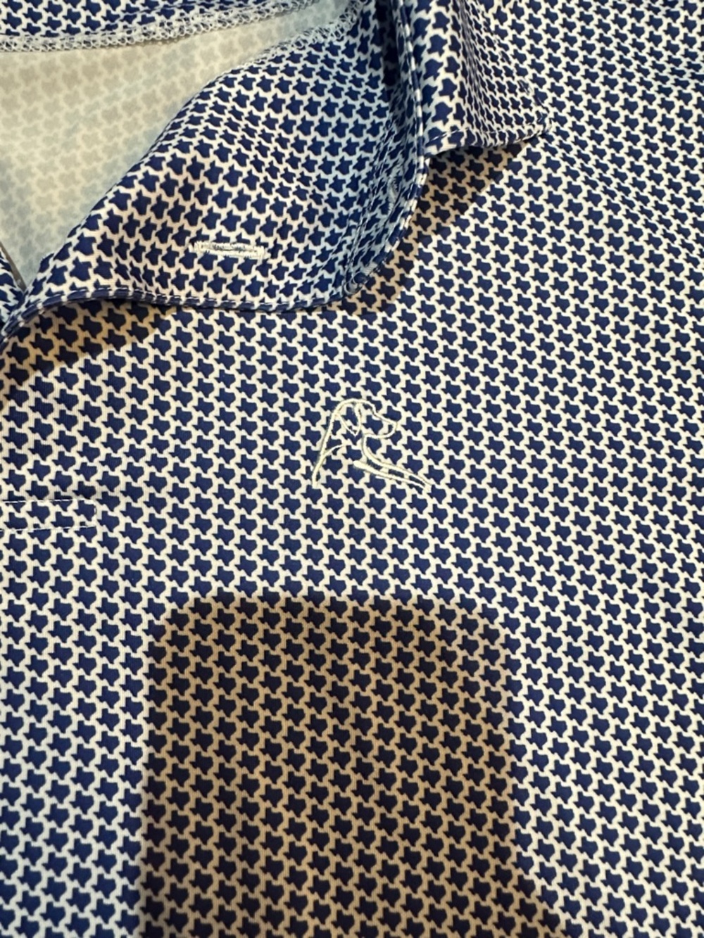 Rhoback Men's Blue Micro-Texas Polo - Picture 3 of 4